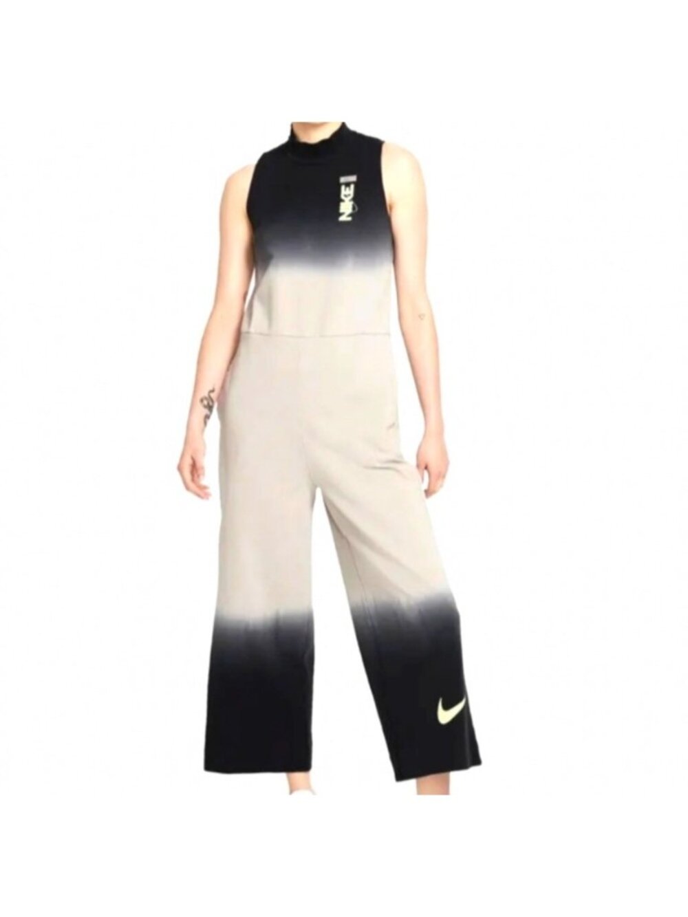 Nike Y2K Womens Sz Small Neutral Ombre Tie Dye Sleeveless Jumpsuit